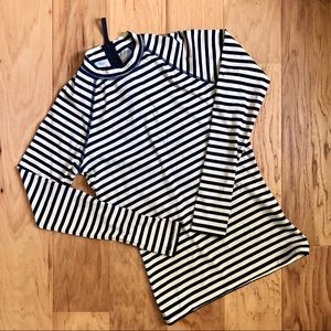 J Crew Navy Striped Rash Guard - Swim Top